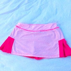 Pink frilly girls athletic tennis skirt